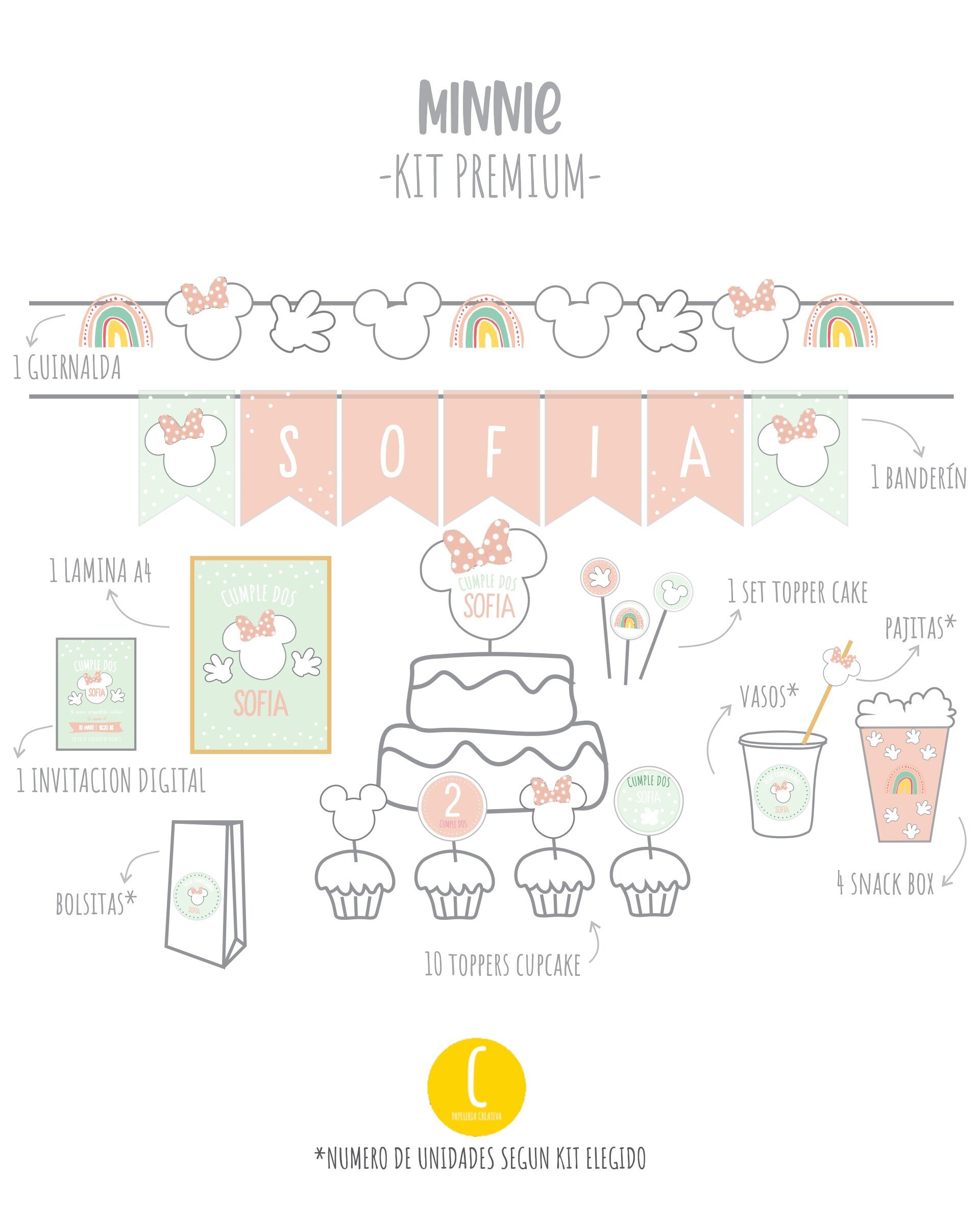 Kit decorativo Minnie/ Mickey - 3