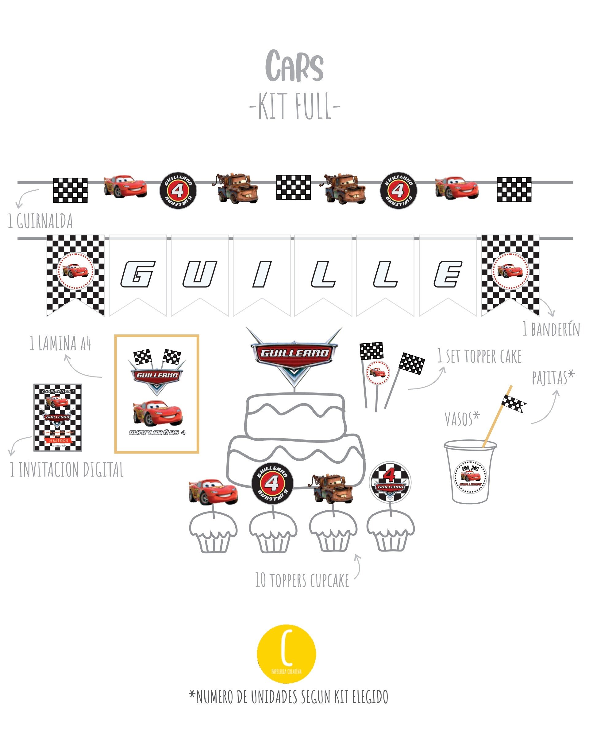 Kit decorativo Cars - 2
