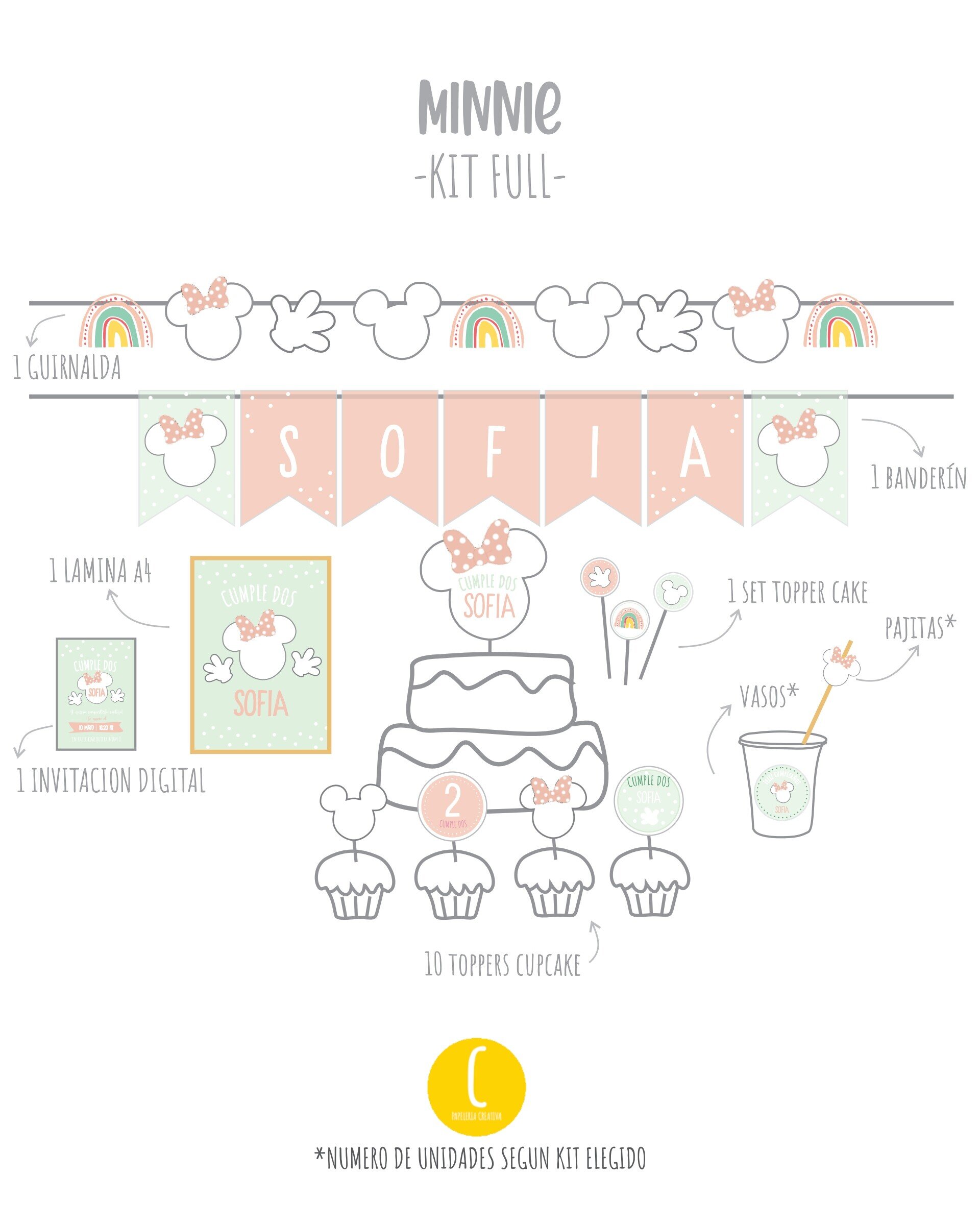 Kit decorativo Minnie/ Mickey - 2