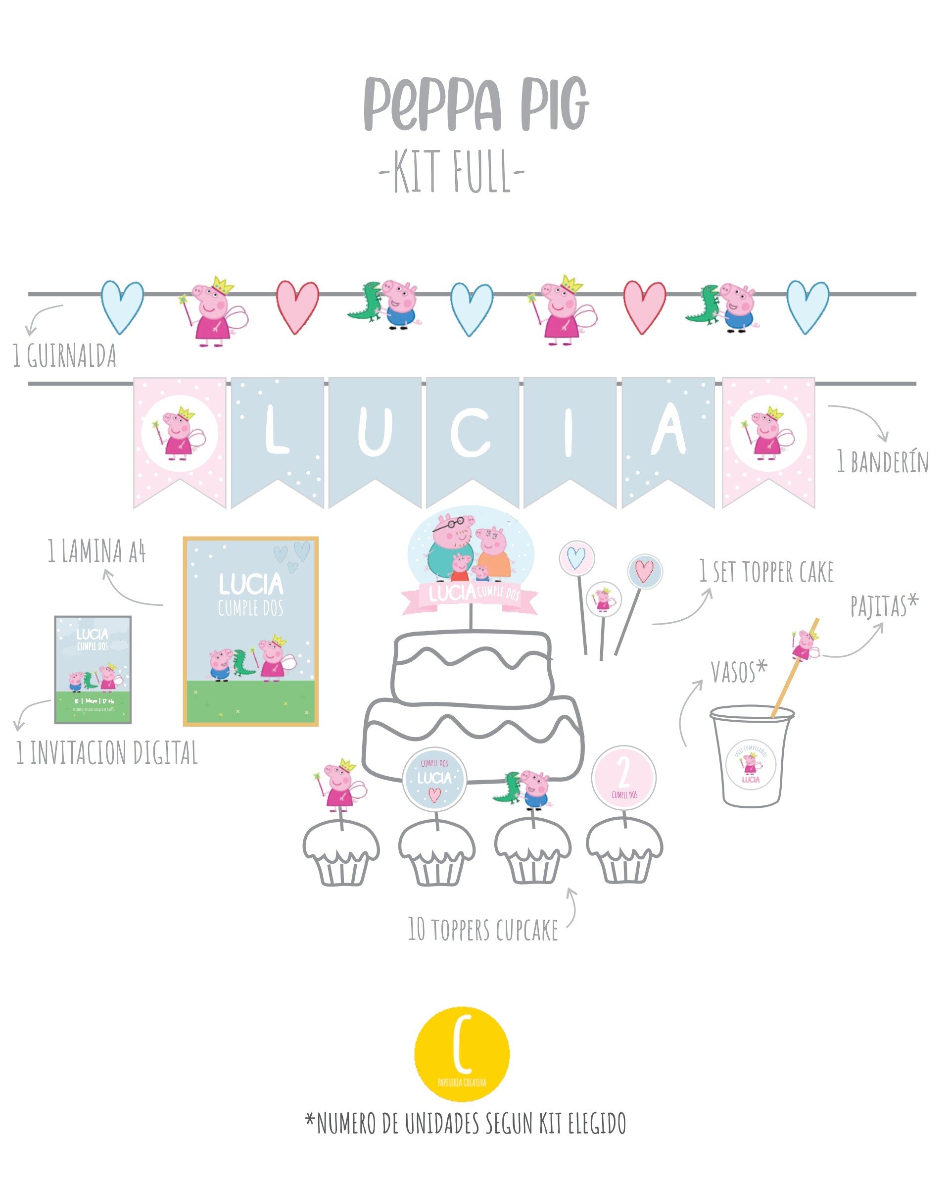 Kit decorativo Peppa pig - 2