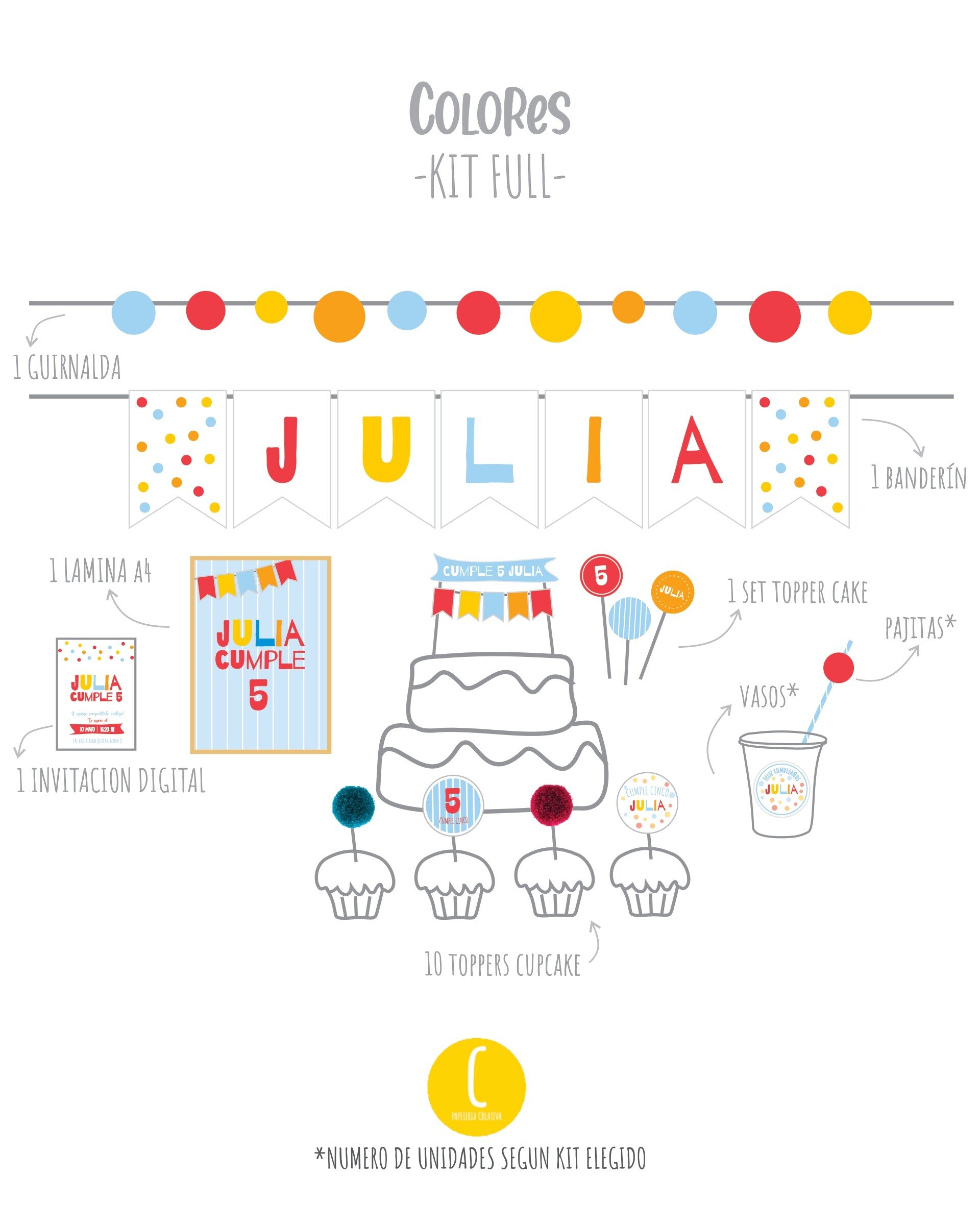 Kit decorativo Colores - 2