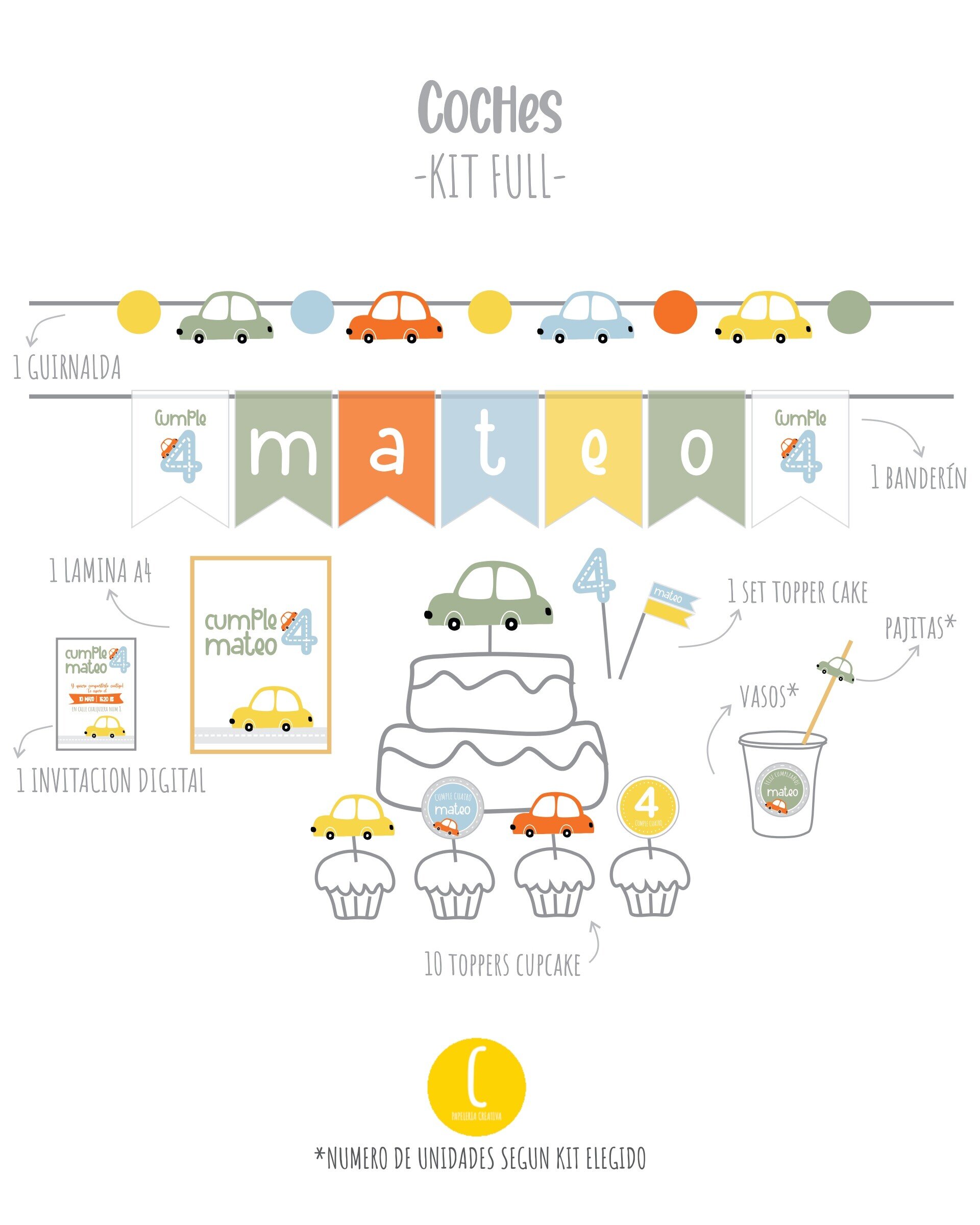 Kit decorativo Coches - 2