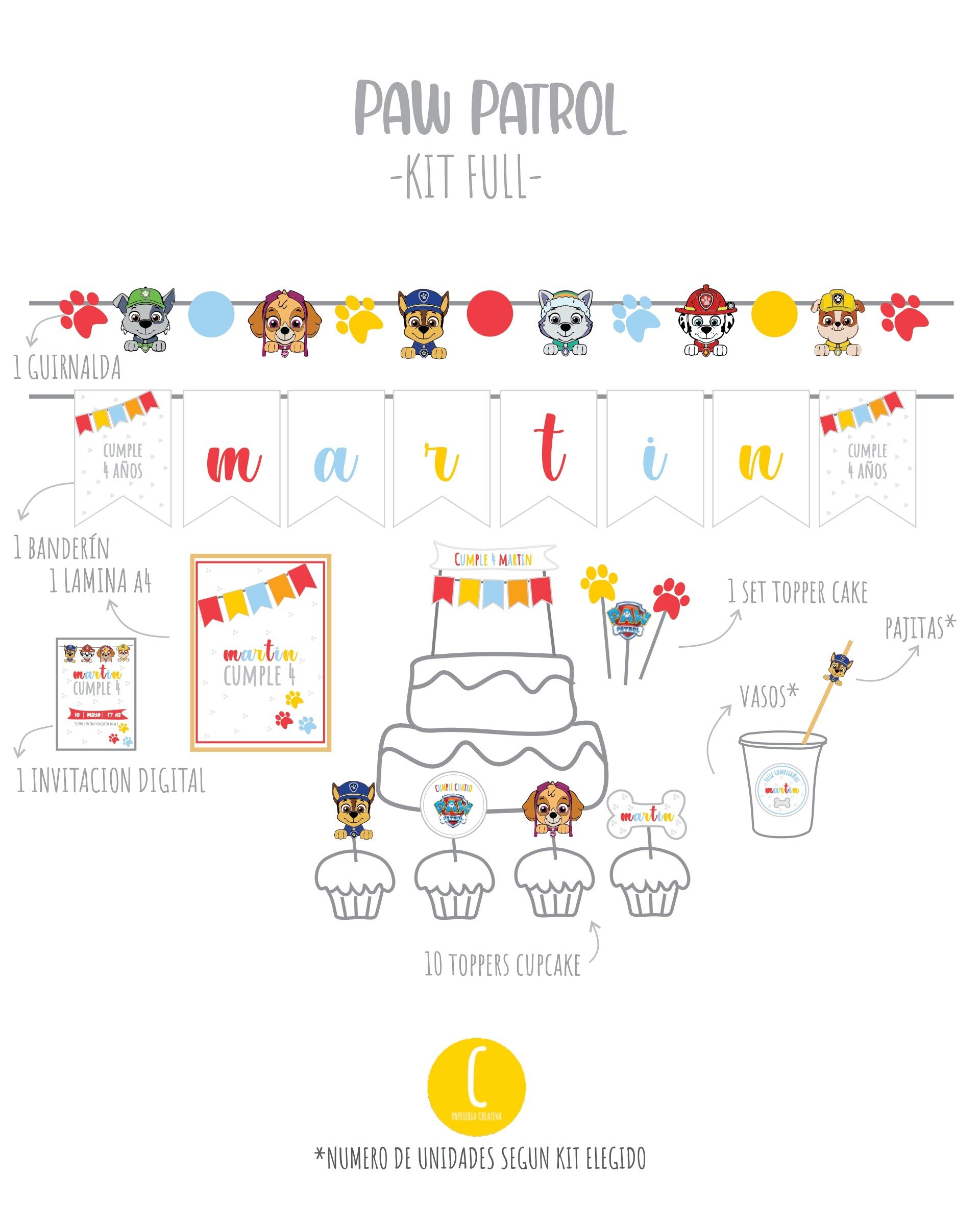 Kit decorativo Paw Patrol - 2