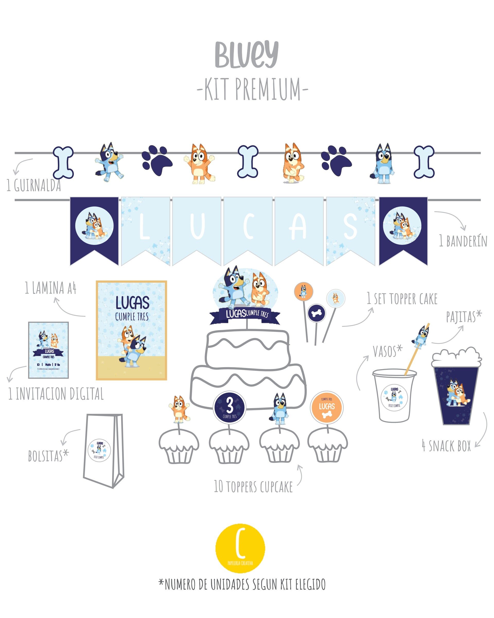 Kit decorativo Bluey - 3