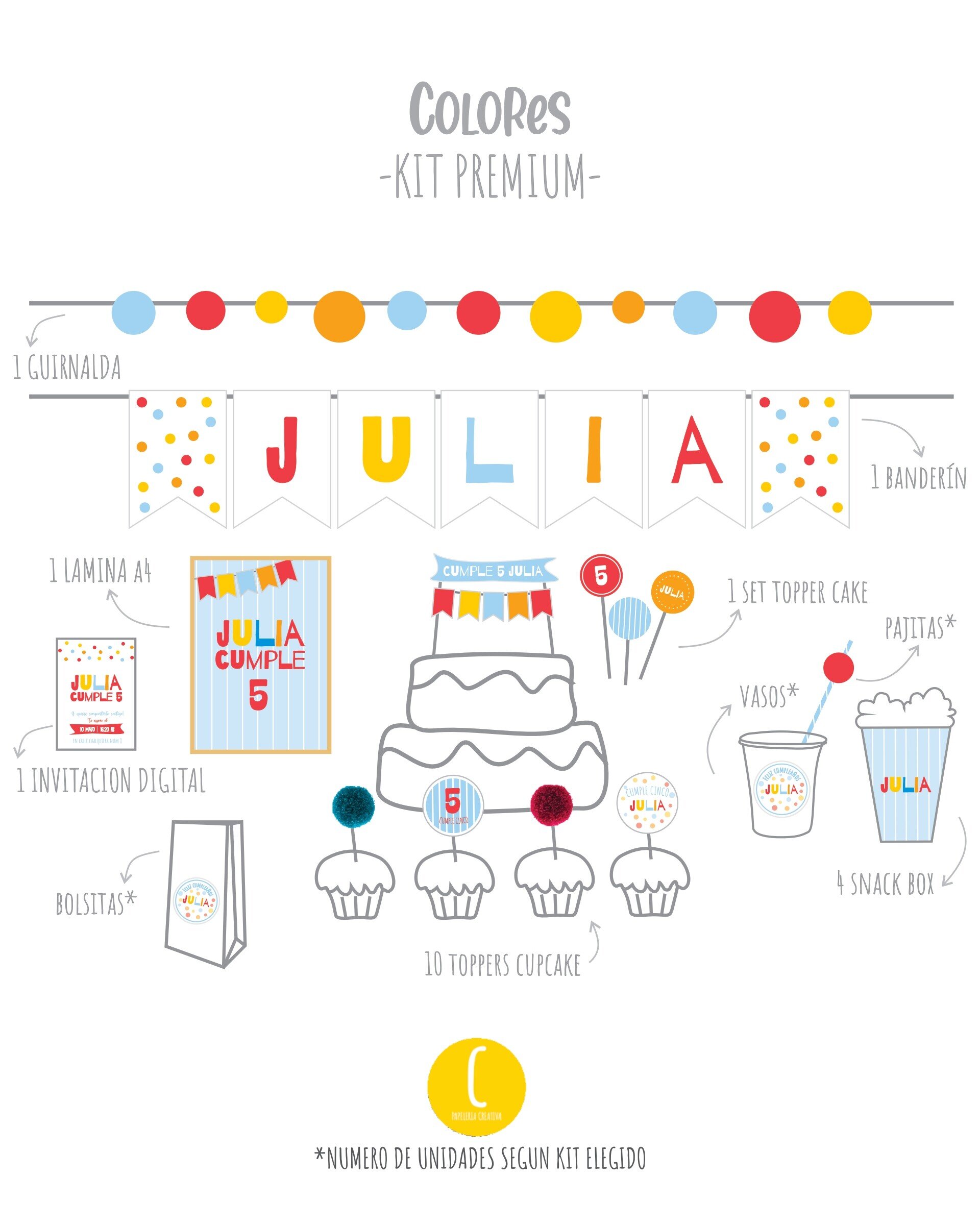 Kit decorativo Colores - 3