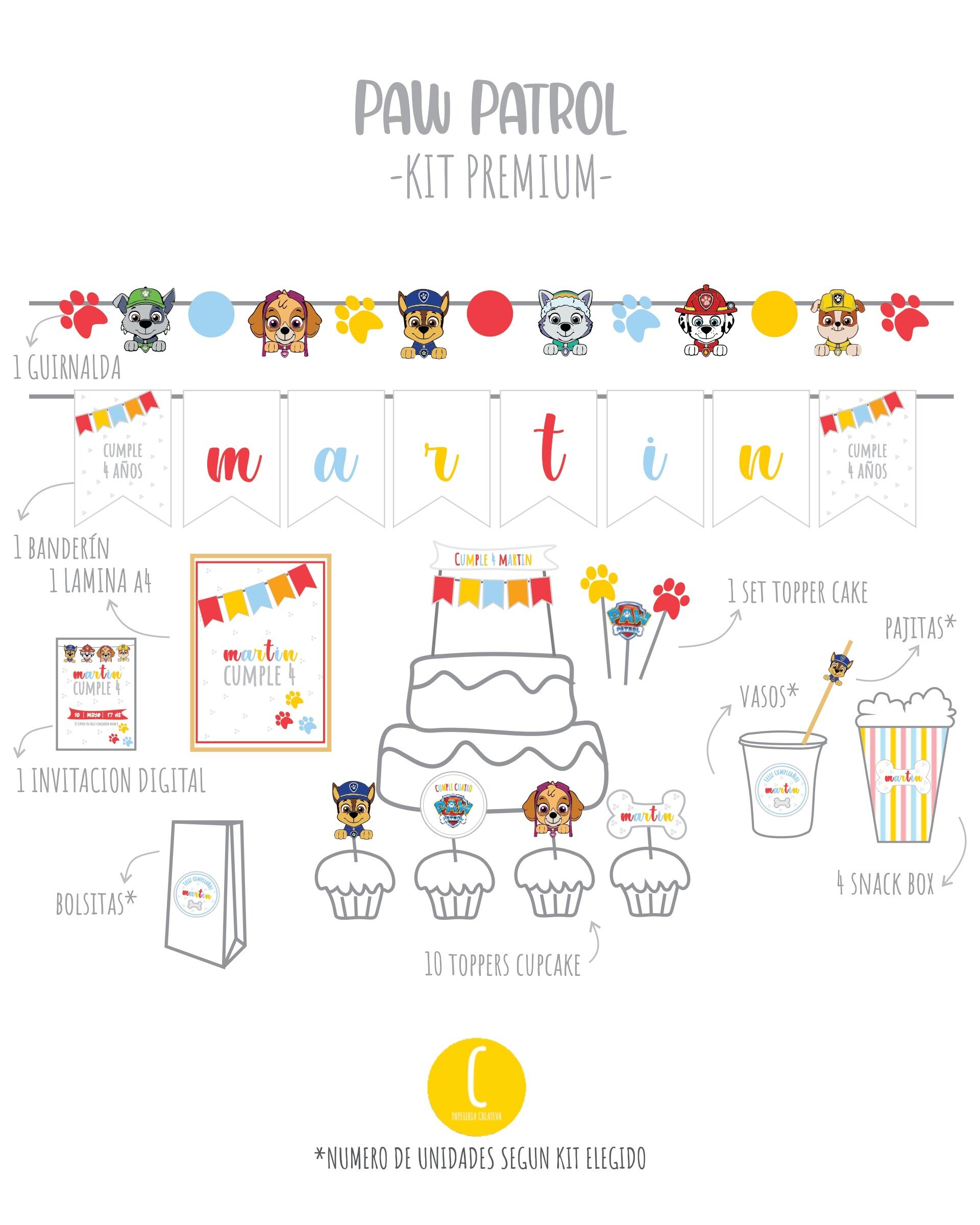 Kit decorativo Paw Patrol - 3
