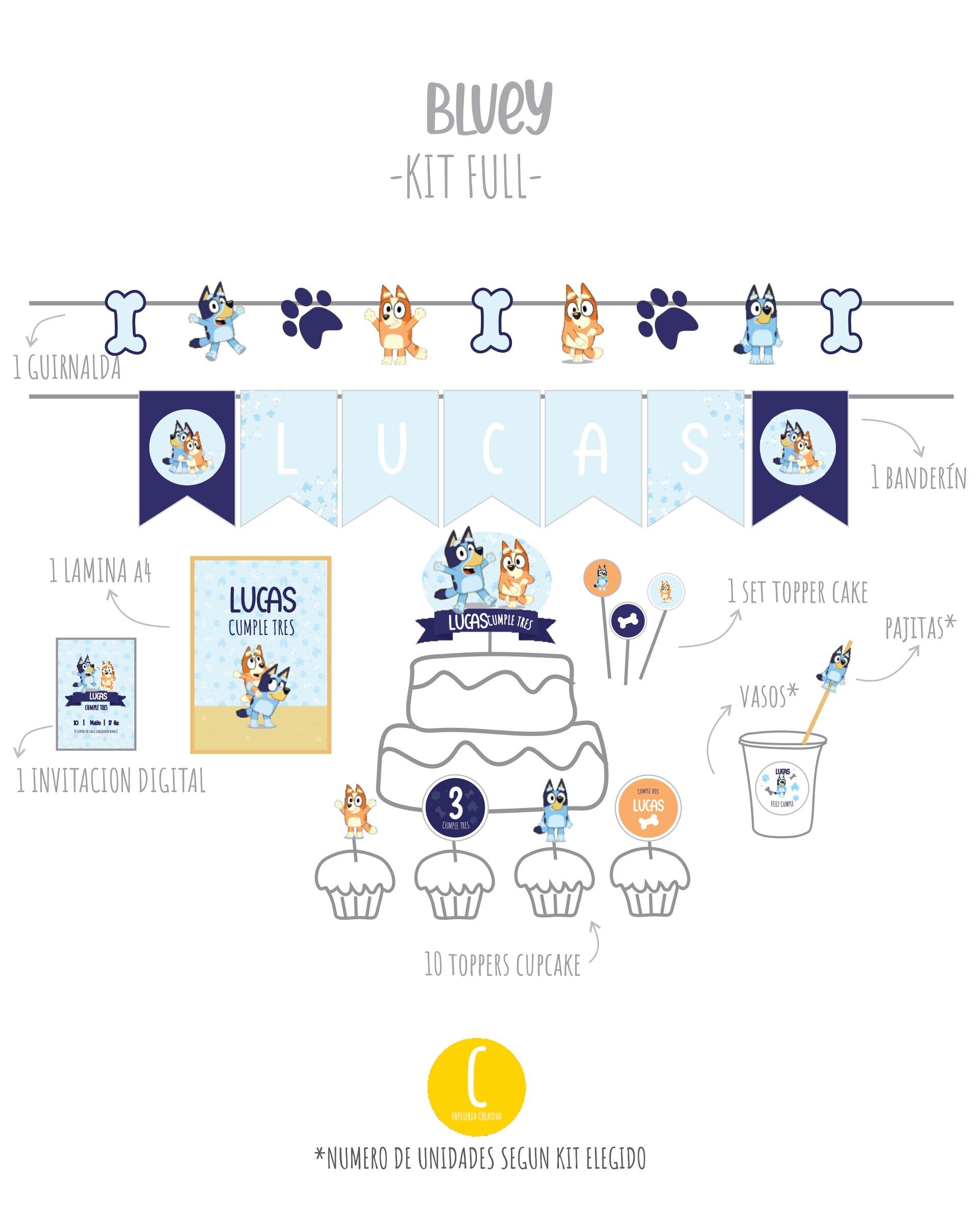 Kit decorativo Bluey - 2